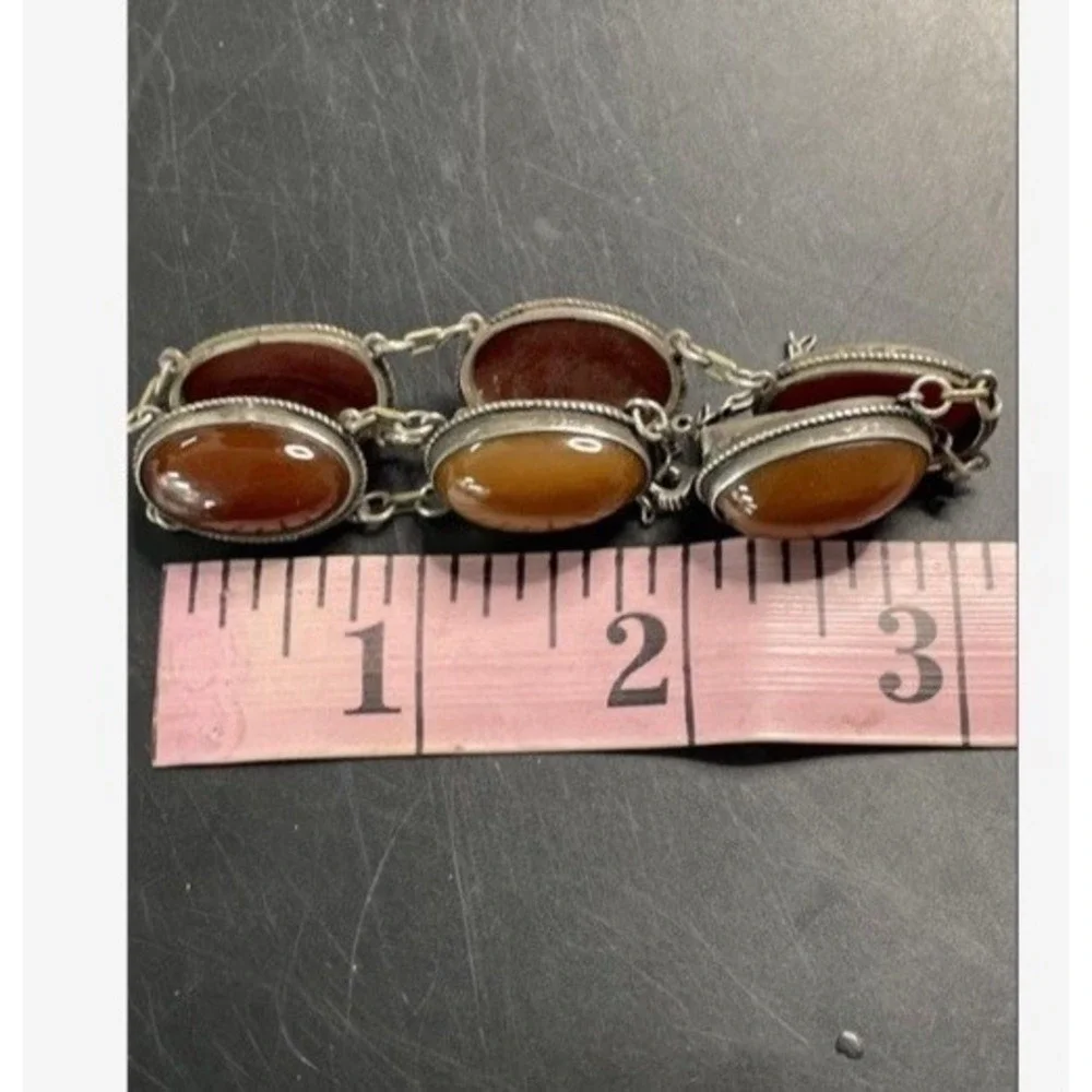 Vintage Taxco? Mexico? 925‎ Silver and Carnelian Bracelet